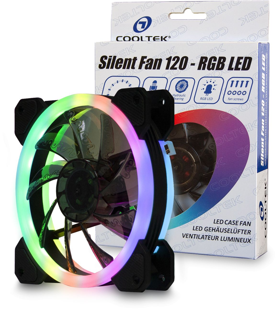 Symphony RGB Lighting Performance Cooling Fan for PC Case Computer Fan Komopesu 120mm Case Fan LED Silent Fan High