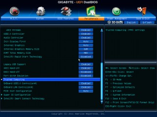 Screenshot showing the Trusted Computing BIOS option which appears when the TPM is installed