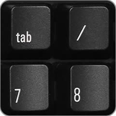 Tab key on the numeric keypad