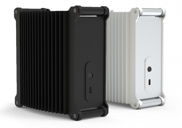 The DB1a Fanless is available in a sandblasted black or silver finish